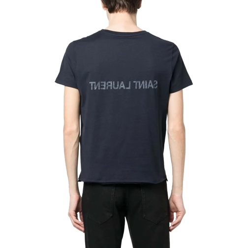 Saint Laurent Sweatshirts Reverse Logo Print T-shirt blau (Image 5)
