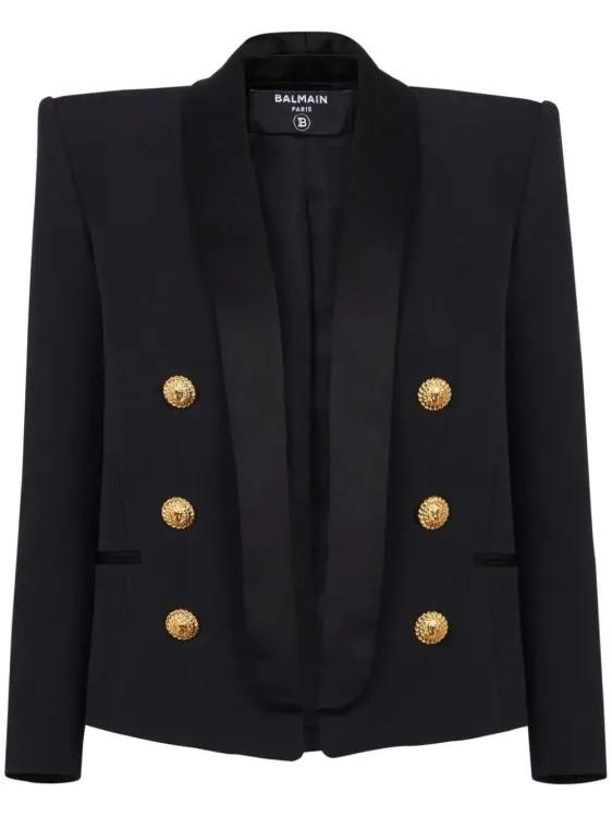 Balmain - Double-Breasted Wool Blazer - Größe 40 - schwarz