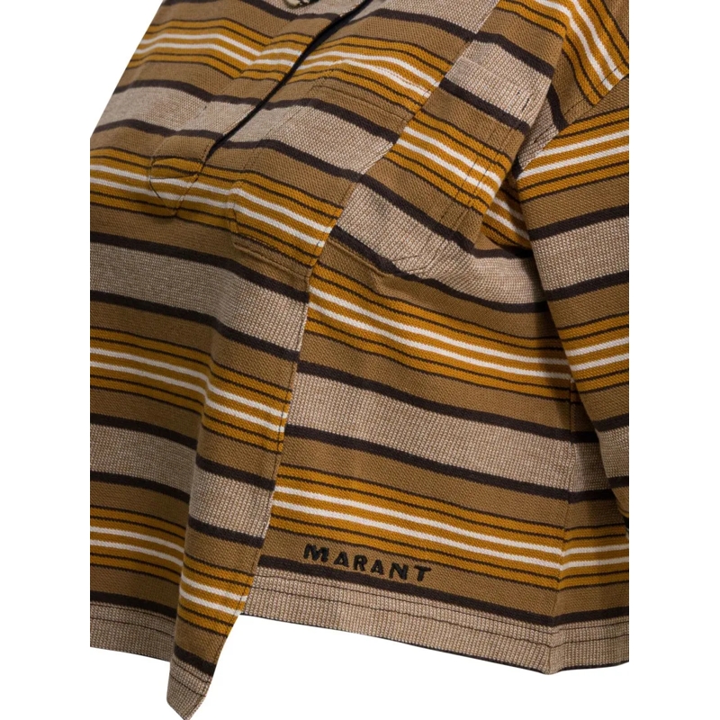 Etoile Isabel Marant Bluse Isalyne Polo Shirt Brown(Image 4)