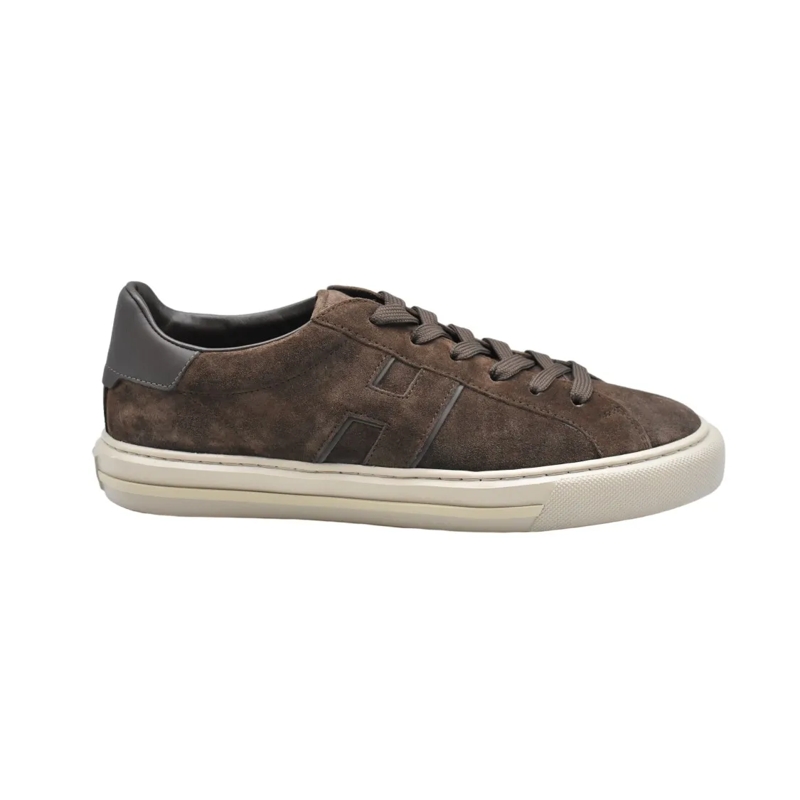 Hogan Schnürschuhe Brown Suede Low Shoes Grey