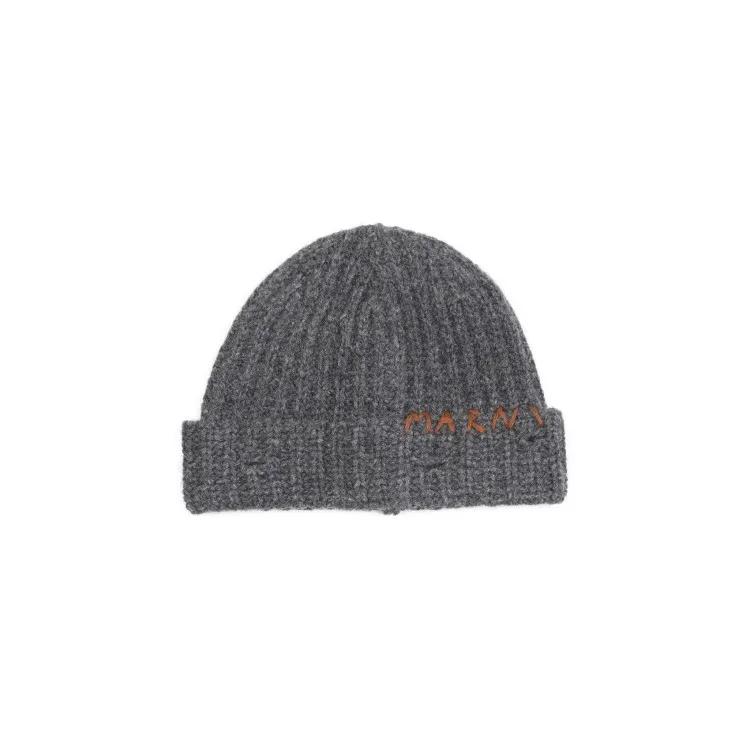 Marni Mützen - Grey Virgin Wool Hat - Gr. L - in Grau - für Damen