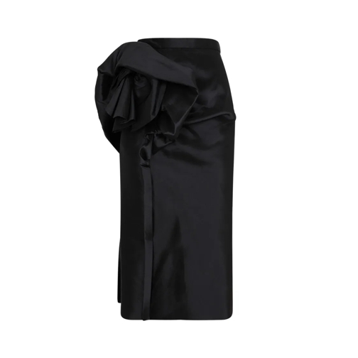 Maison Margiela Midi-Röcke Black Draped Midi Skirt Black