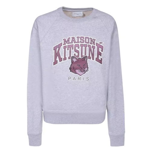 Maison Kitsune Crewneck Sweatshirt With Logo Print Grey 