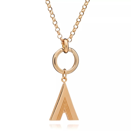 Rachel Jackson London Oversized Alphabet A Pendant Necklace Yellow Gold Collier long