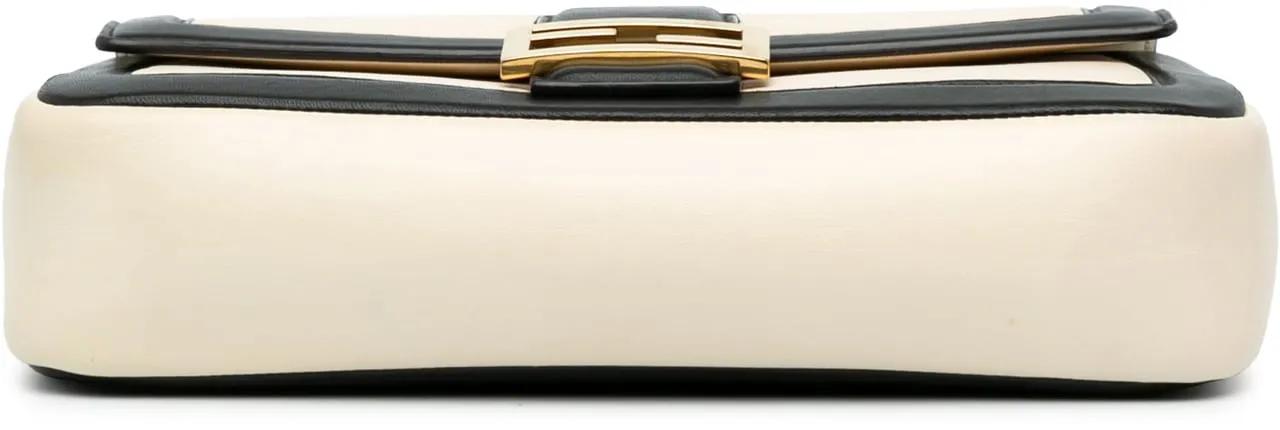 Fendi Hobo bags 2010-2023 Bicolor Leather Chain Midi Baguette in wit