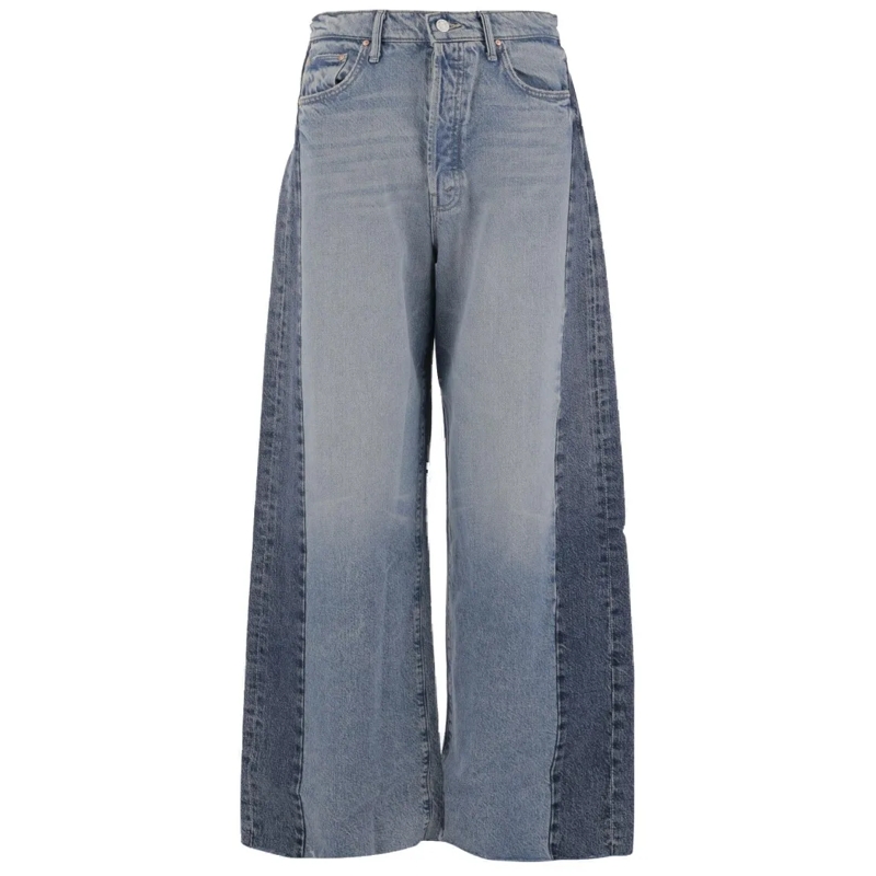 Mother Jeans Patchwork Denim Jeans With Classic Five-Pocket Des Blue