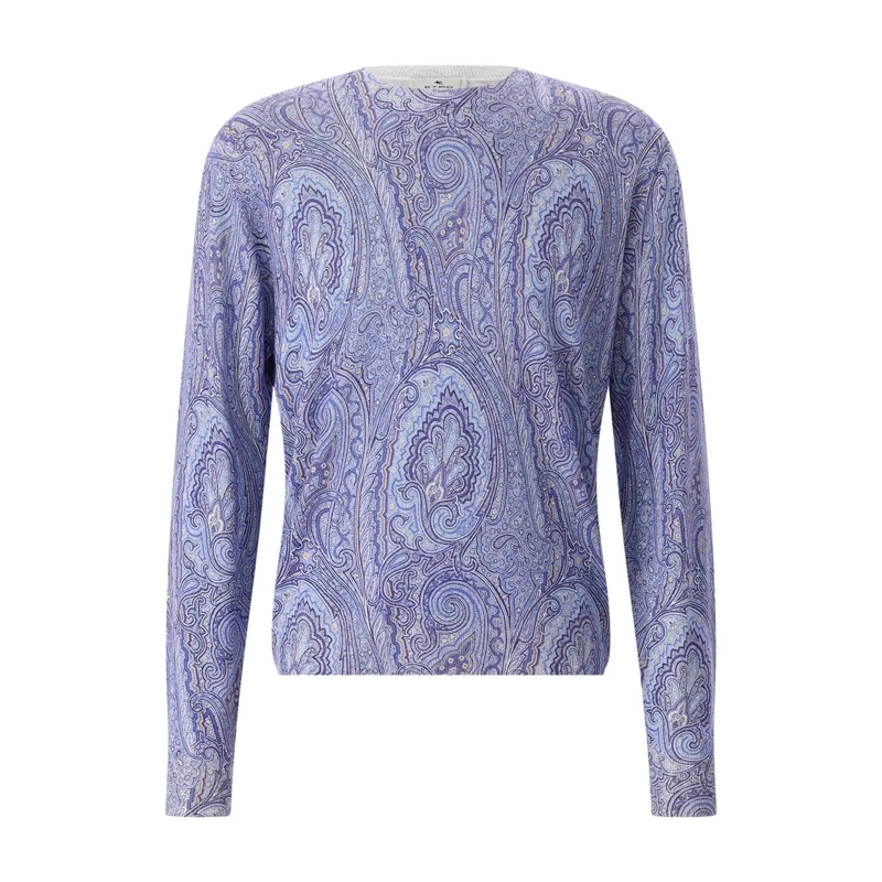 Etro Pull Pullover aus Seiden-Kaschmir-Mix blau