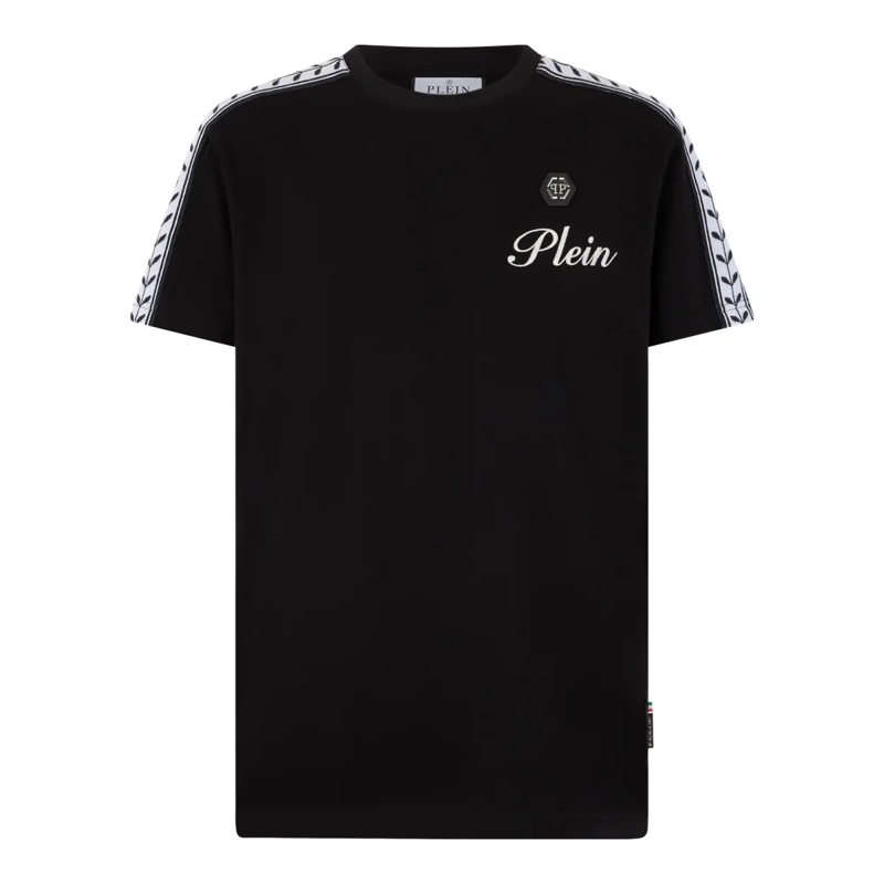Philipp Plein T-Shirt Piquet Round Neck T-Shirt Plein Tennis schwarz