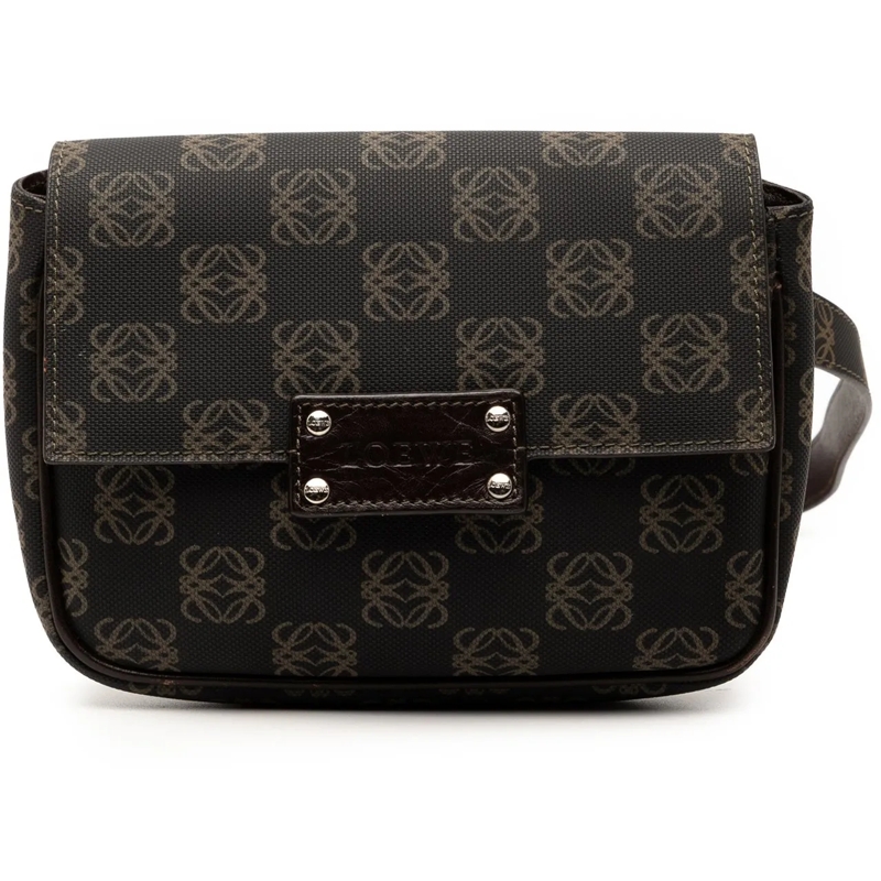 Loewe Sac de ceinture Anagram Coated Canvas Belt Bag braun