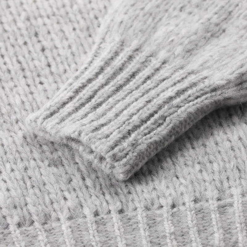 Roberto Collina Pull à col roulé Strickpullover aus Alpaka-Mix grau(Image 3)