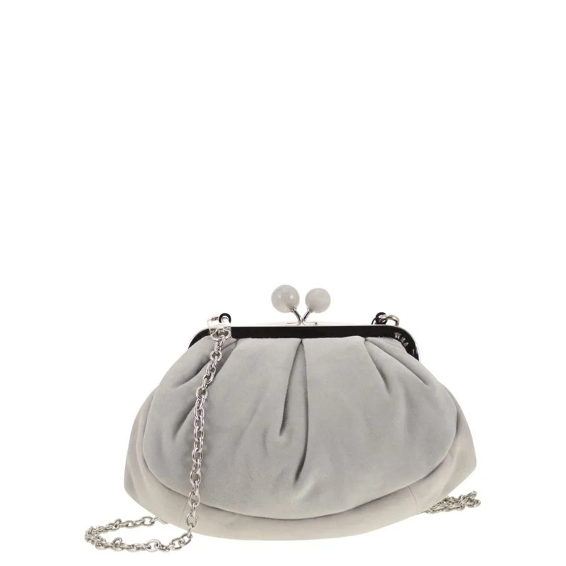 Max Mara Pochette Valois - Pasticcino Bag Small In Suede Grey