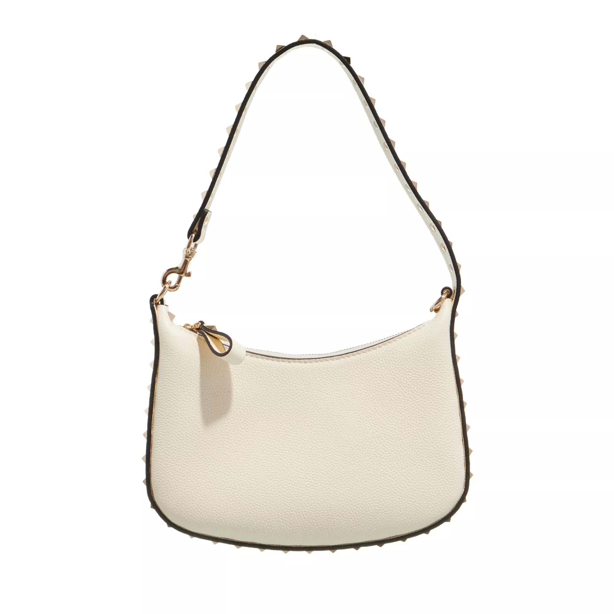 Valentino Garavani Hobo Bag - Rockstud Mini Hobo Bag - Gr. unisize - in Creme - für Damen