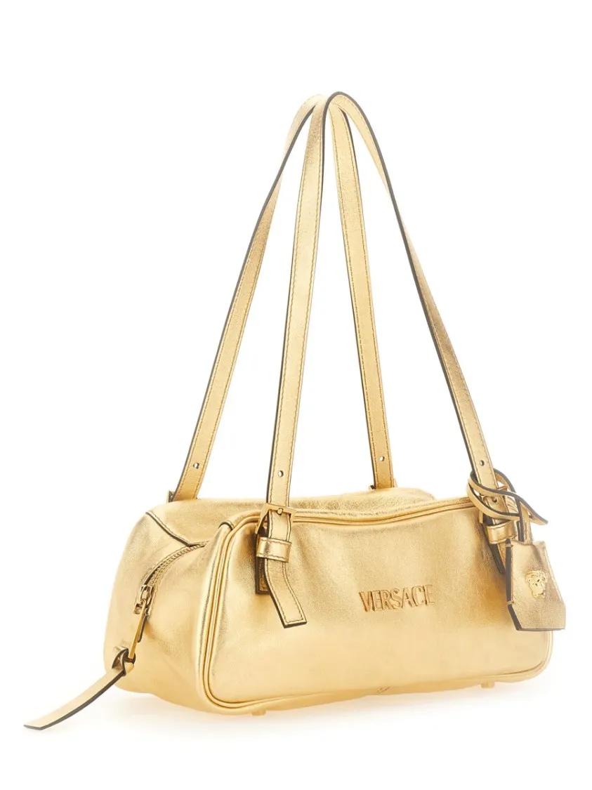 Versace Hobo bags Light Blue Mesh Long Sleeve Shirt in goud