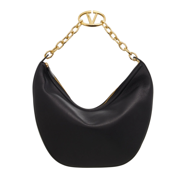Valentino Garavani VLogo Moon Medium Hobo Bag Black