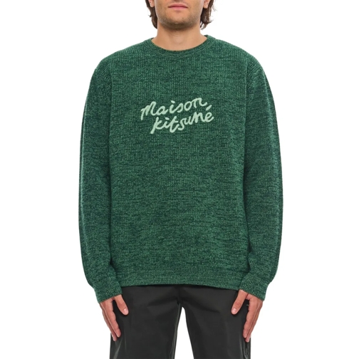 Maison Kitsune Pull Maison Kitsune Handwriting Comfort Jumper Green