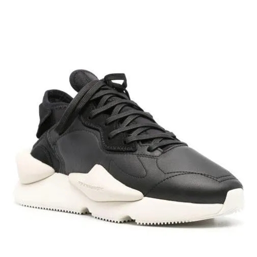 Y-3 Kaiwa Chunky Leather Sneakers Black sneaker slip-on