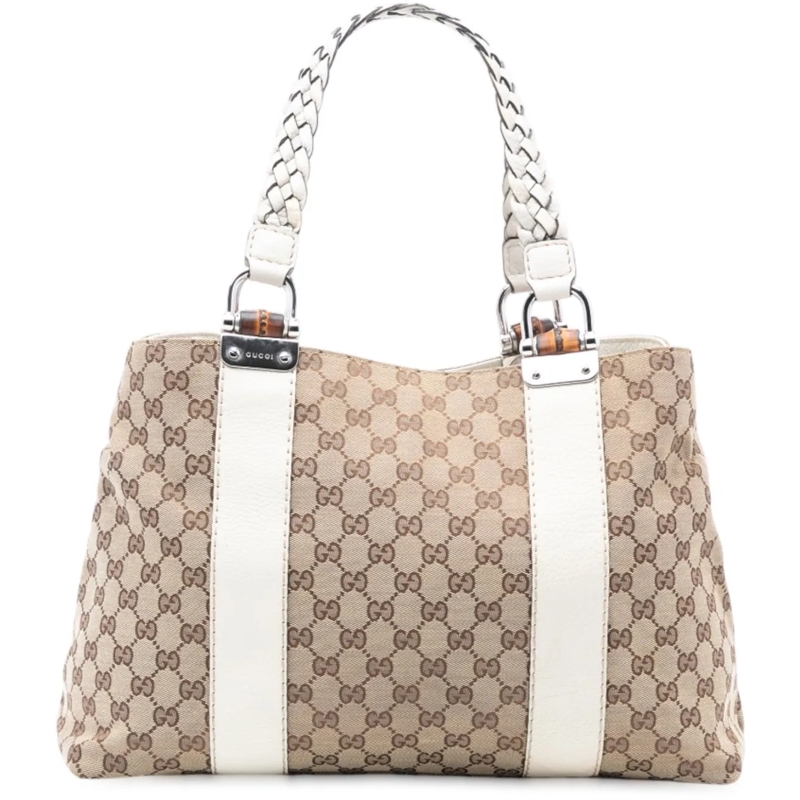 Gucci Shopper Medium GG Canvas Bamboo Libeccio Tote braun