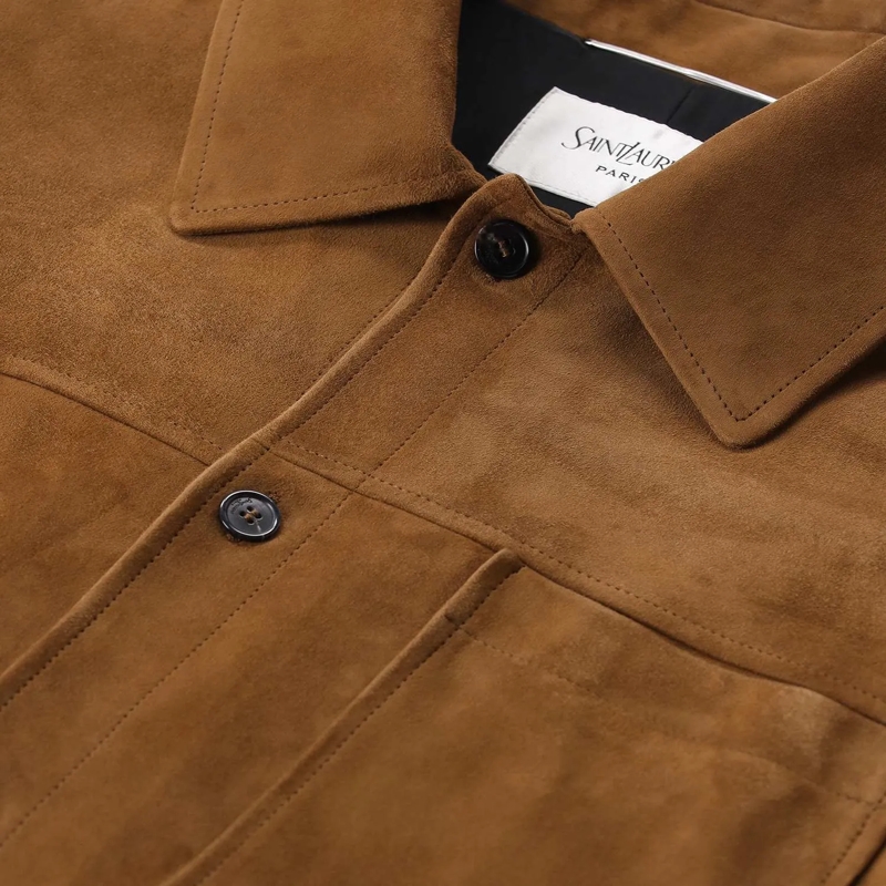 Saint Laurent Übergangsjacke Jacke aus Veloursleder braun(Image 4)