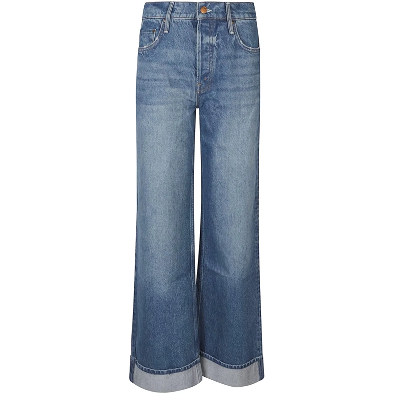 Mother Jeans skinny The Smoothie Skimp Cuff Jeans Blue blau