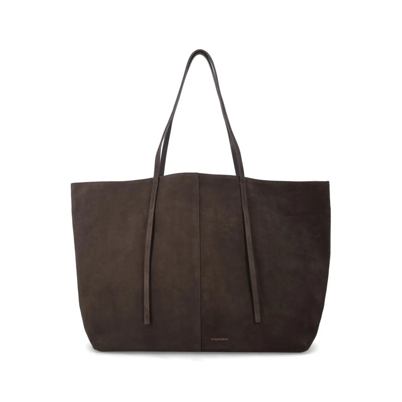 By Malene Birger Tote Abilla Oversized Leather Tote Bag In Suede Black