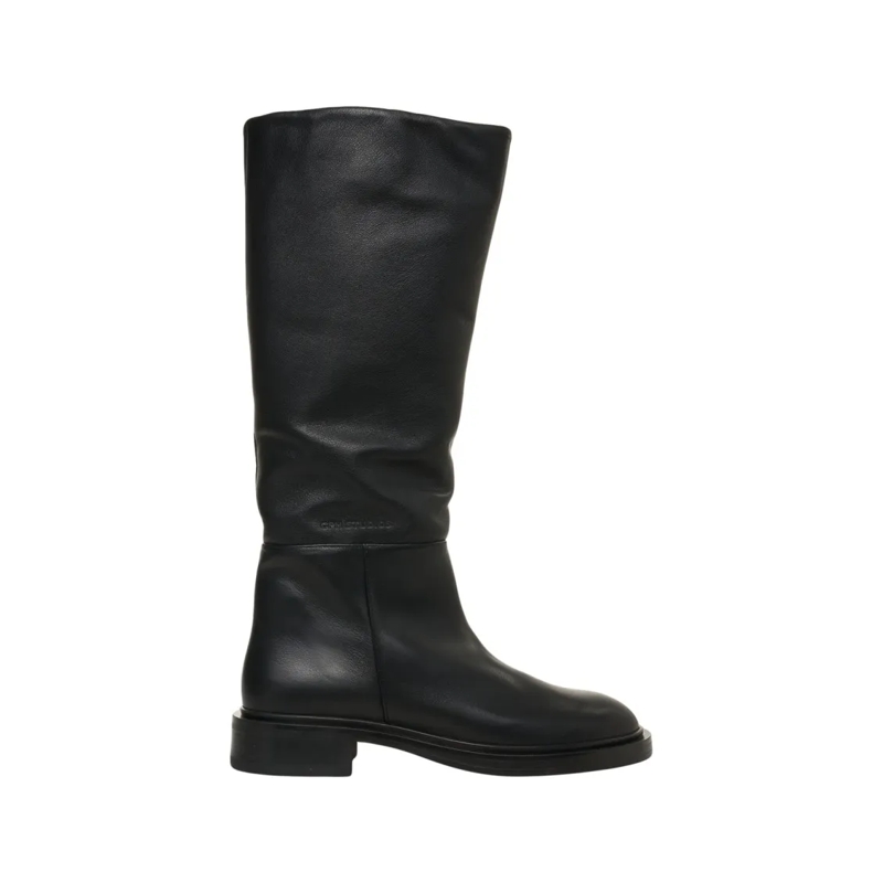 Copenhagen Stiefel Knee-High Black Leather Copenaghen Boots With Mini Black