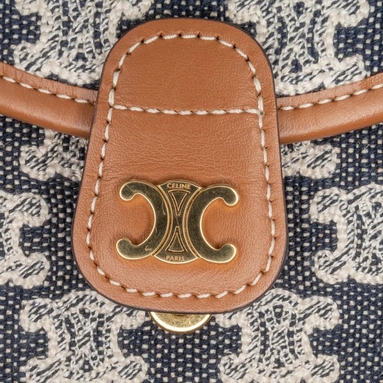 Thumbnail - Celine Hobo Bags - Mini Triomphe Canvas and Calfskin Besace Crossbody - Gr. unisize - in Blau - für Damen