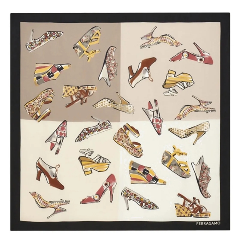 Salvatore Ferragamo Écharpe légère Silk Scarf Neutrals