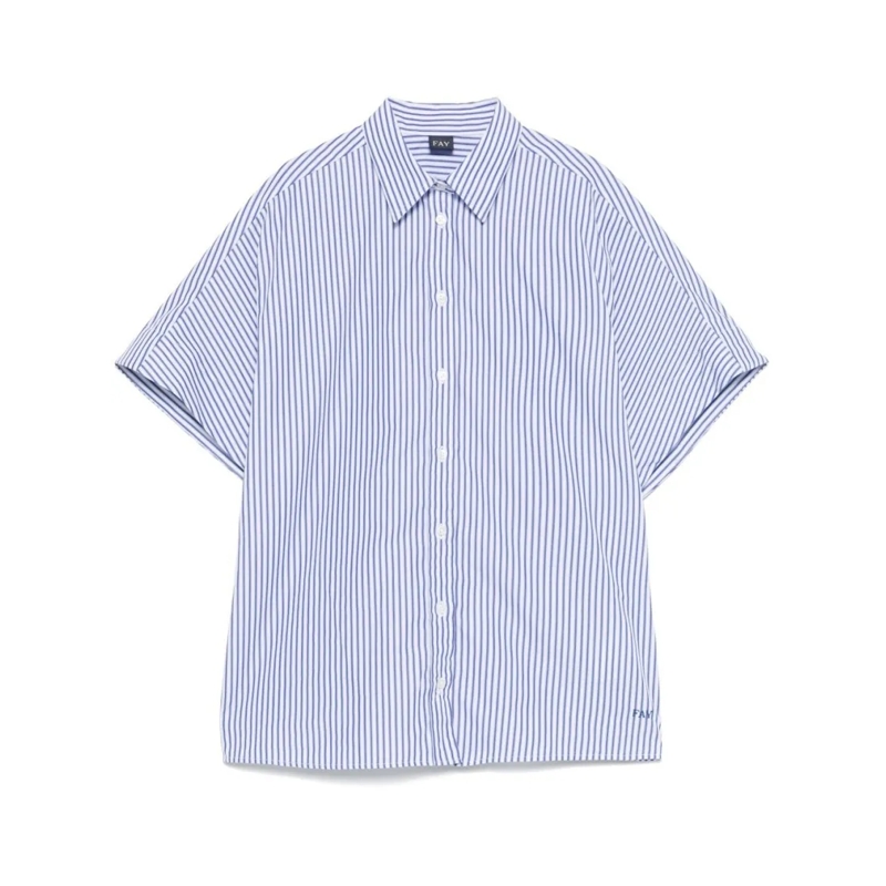 Fay Chemise Ocean Blue Striped Shirt Blue