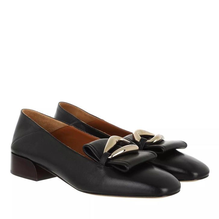 Chlo Flat Loafers Leather Black Loafer