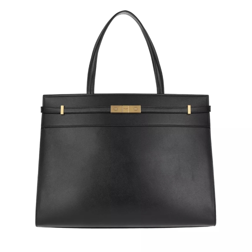 Saint Laurent Manhattan Shopping Bag Smooth Leather Medium Black Draagtas