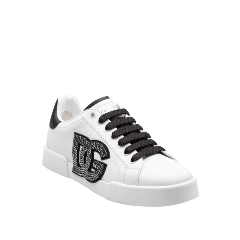 Dolce&Gabbana Low-Top-Sneaker Portofino Light Leather Sneakers With Dg Logo White(Image 4)