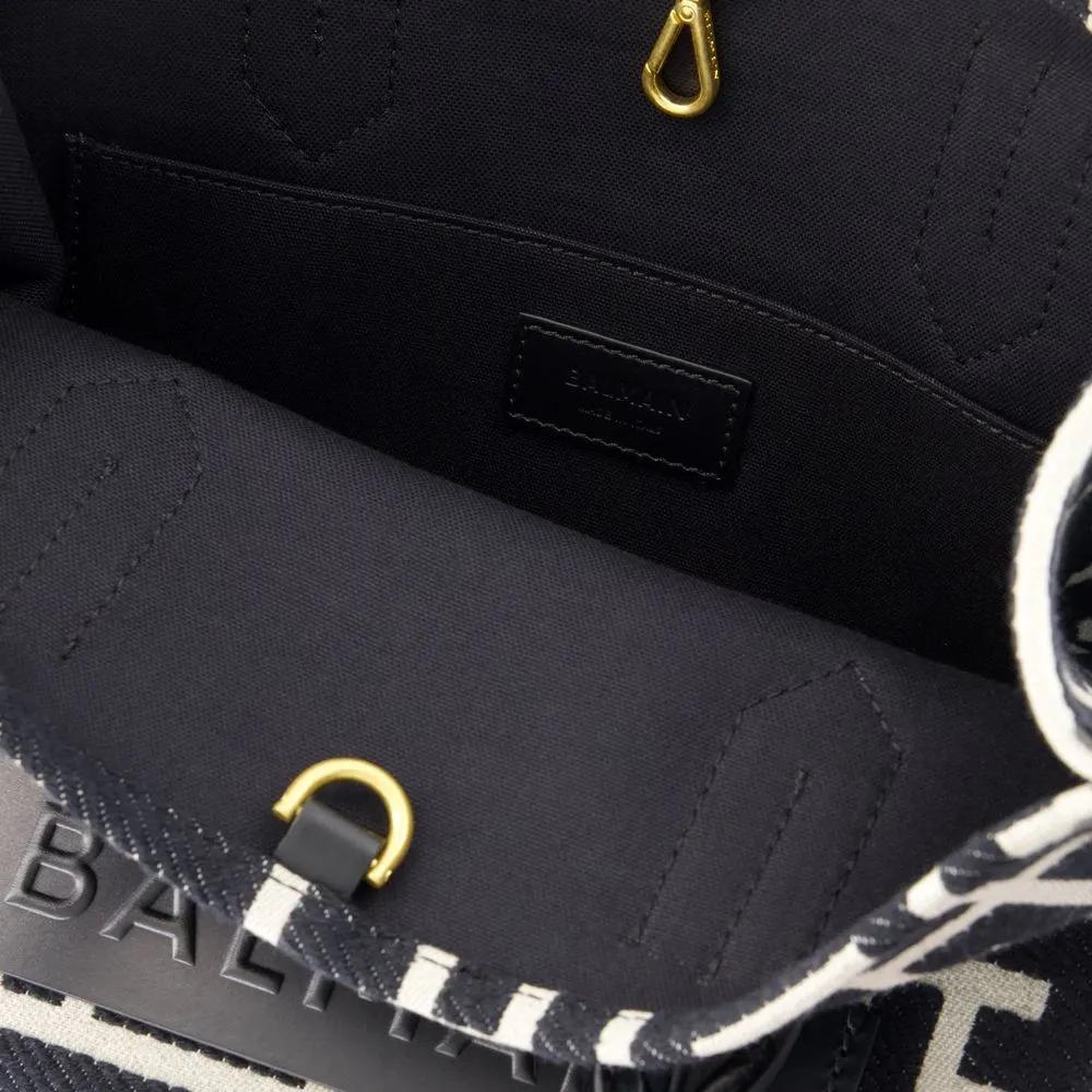 Balmain Totes & shoppers B-Army 36 Shopper Bag Cotton Ivory Black in zwart