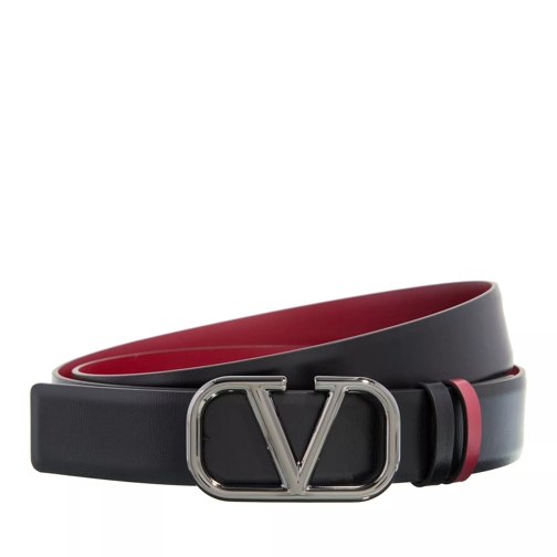 Valentino Garavani Reversible V Logo Signature Buckle Belt Pink Leather Belt