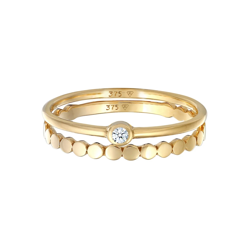 Elli Diamantring Ring Eternity Solitär Diamant (0.03 ct) Set 375 Ge gold(Image 2)