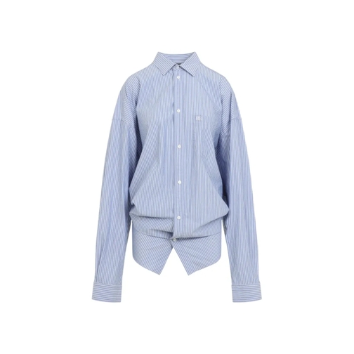 Balenciaga Hemden Long Sleeves Knotted Shirt Blue