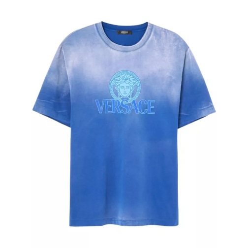 Versace Blue Medusa-Logo T-Shirt Blue 