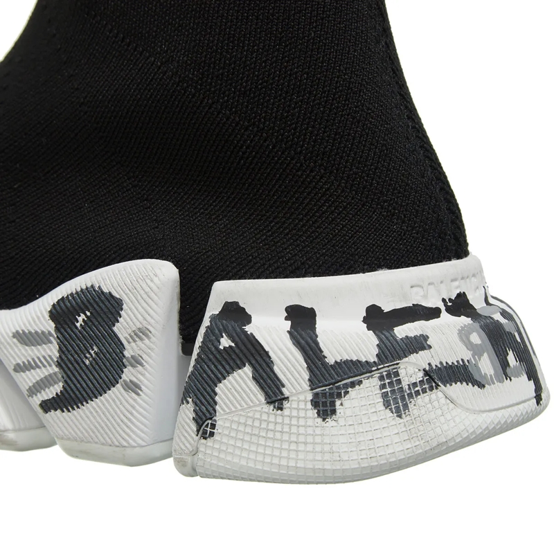 Balenciaga Slip-On-Sneaker Speed Shoes Black / White(Image 4)