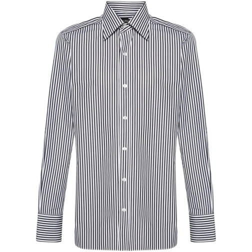 Tom Ford Striped White/Black Shirt White Chemises