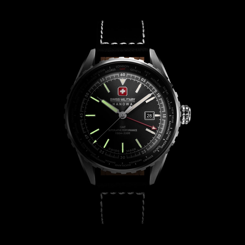 Swiss Military Hanowa Automatikuhr Quarzuhr Afterburn Gmt schwarz(Image 6)