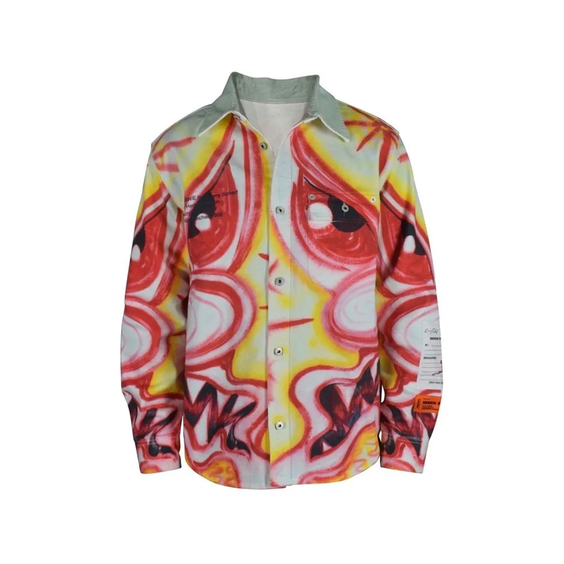 Heron Preston Spijkerjasje Multicolored Denim Jacket Brown