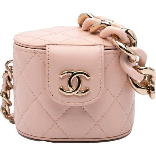 Chanel Schultertasche 2021 Mini Lambskin Elegant Chain Vanity Case rose