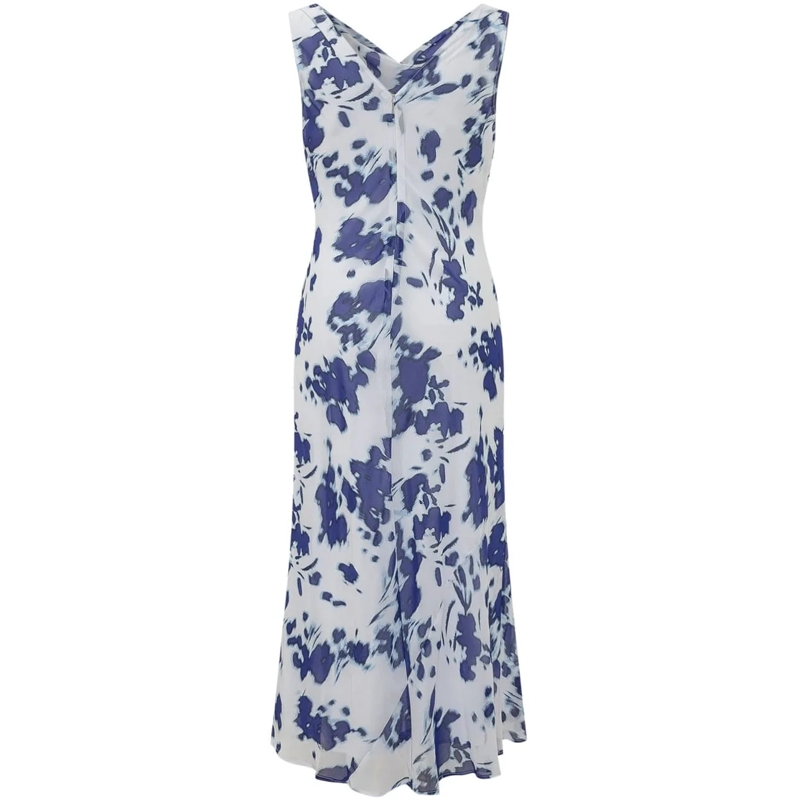 Calvin Klein Maxikleid Abito con Scollo Drappeggiato e Stampa weiß(Image 2)