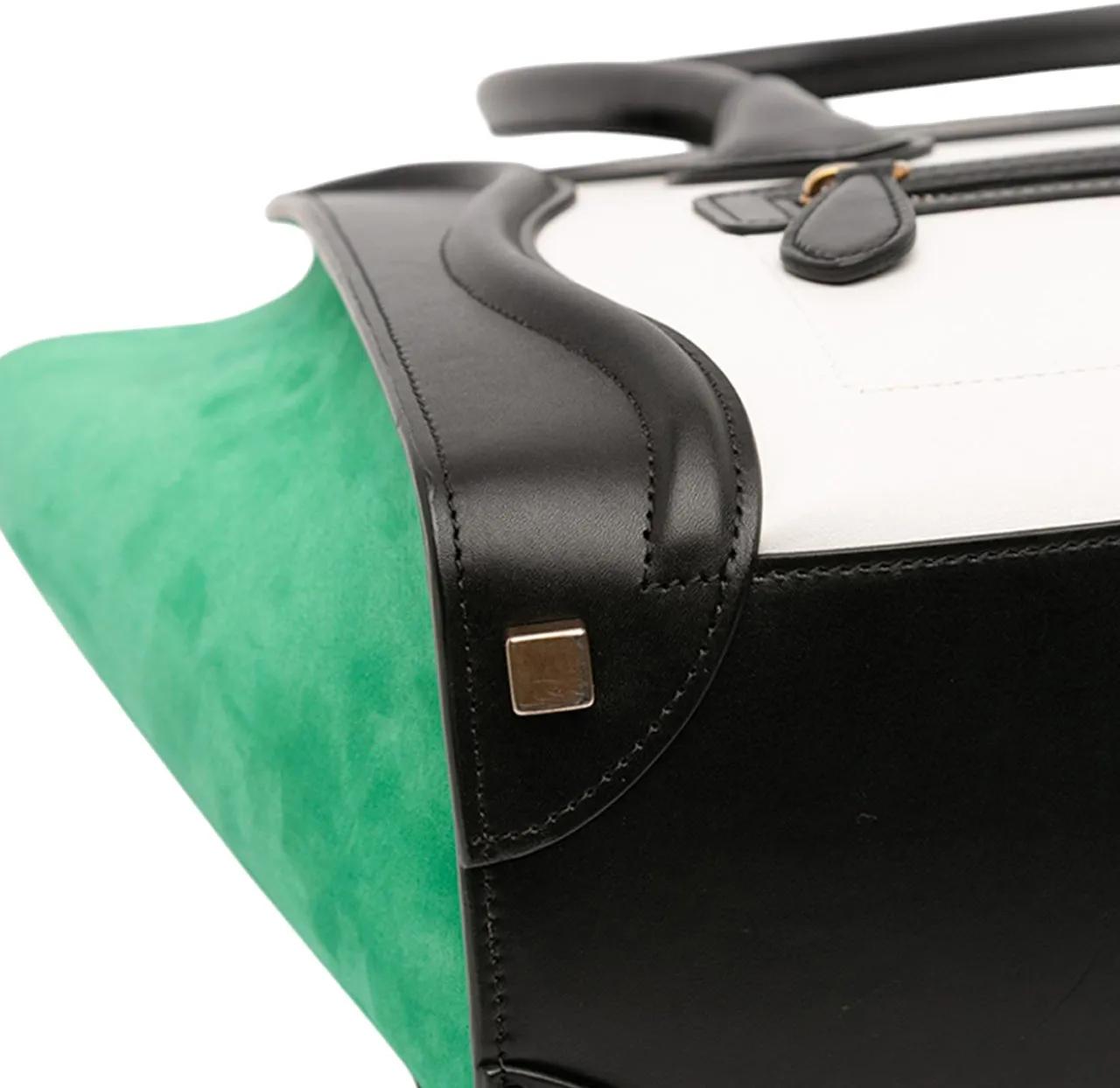 Thumbnail - Celine Shopper - Micro Tricolor Nubuck and Calfskin Luggage Tote - Gr. unisize - in Weiß - für Damen