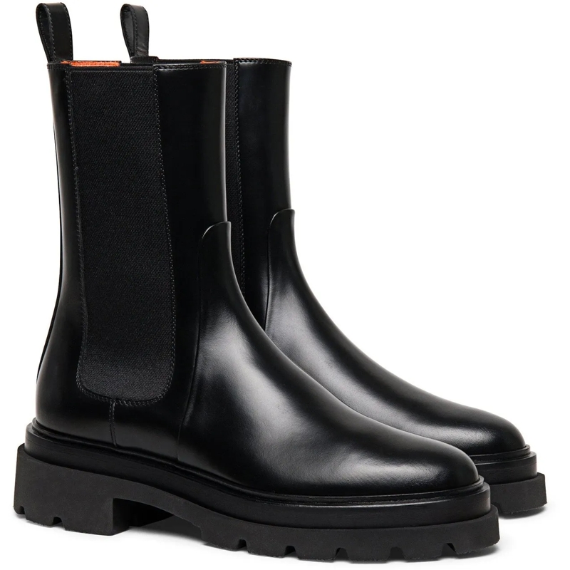 Santoni Stiefel Leather combat boot weiß