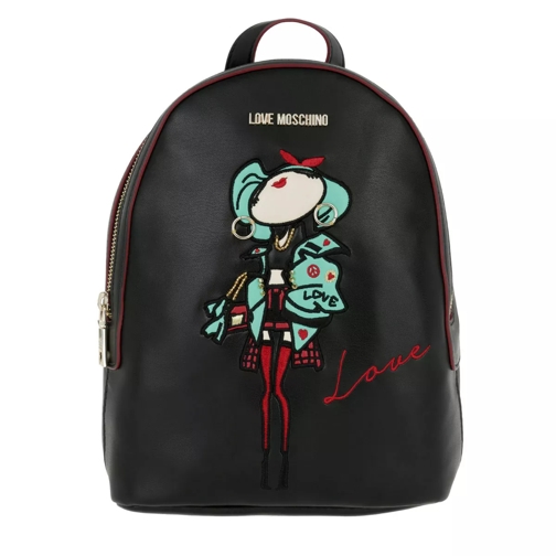 Love Moschino Backpack PU Patch Nero Backpack