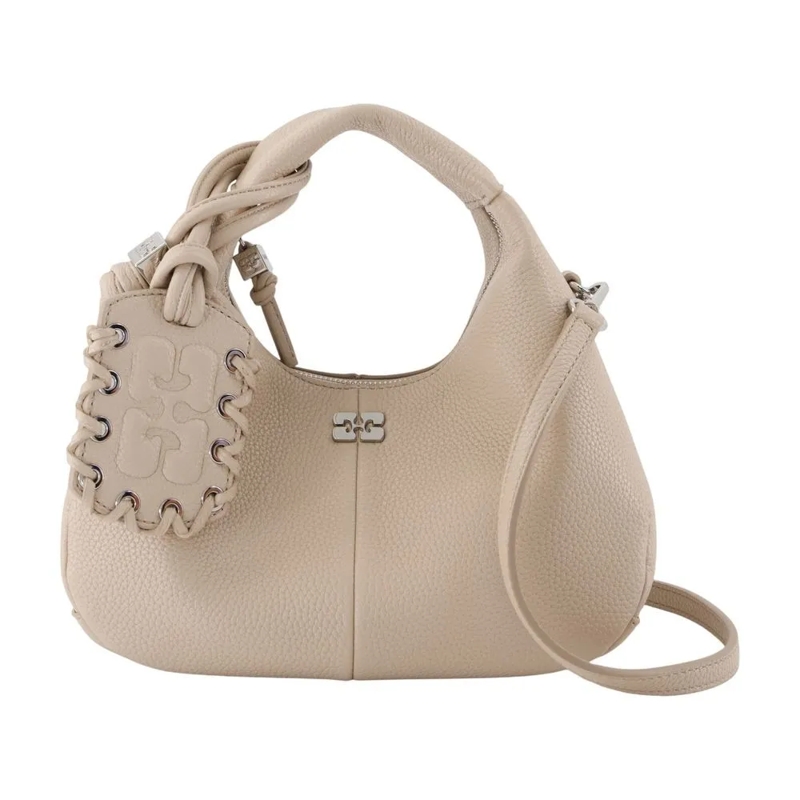 GANNI Pochette Mini Grained Purse - Synthetic - White Neutrals