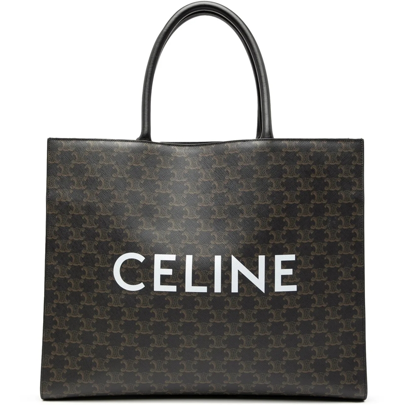 Celine Shopper Medium Triomphe Coated Canvas Cabas Horizontal Tot braun