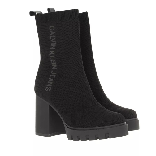 Calvin Klein Platform Mid Knit Boot 95 Black Stiefelette