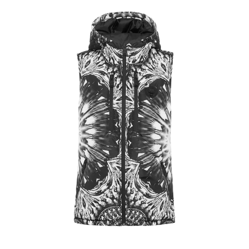 Plein Sport Weste Weste Optical Flower schwarz