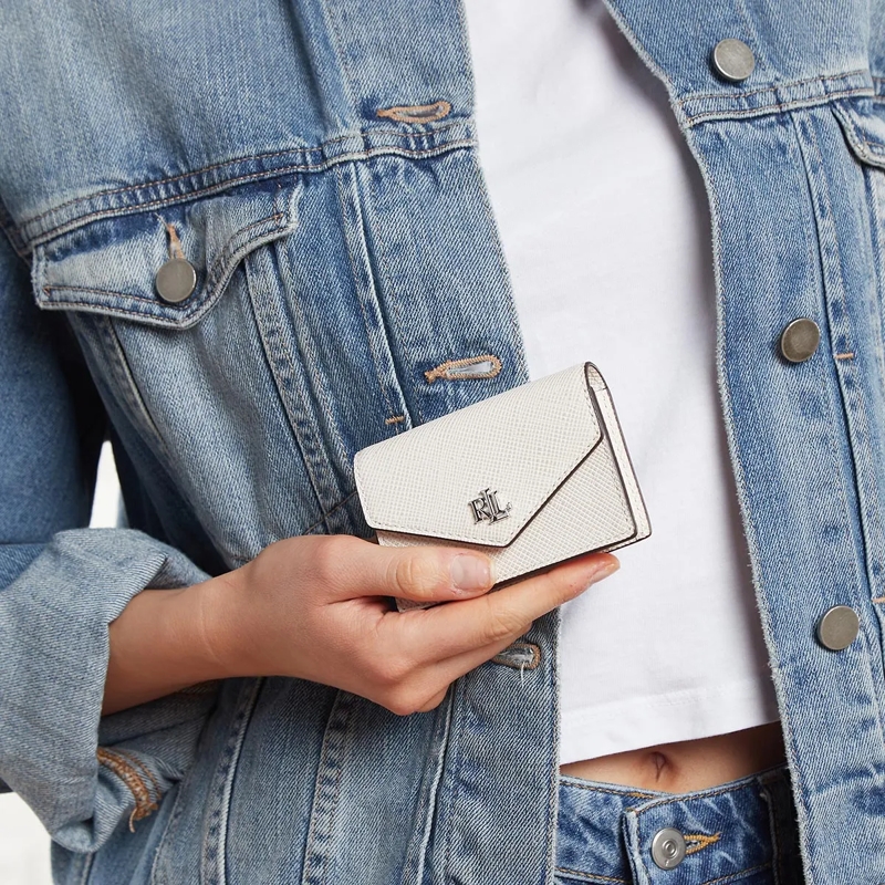 Lauren Ralph Lauren Münzportemonnaie Flp Card Cse Wallet Small Soft White(Image 2)